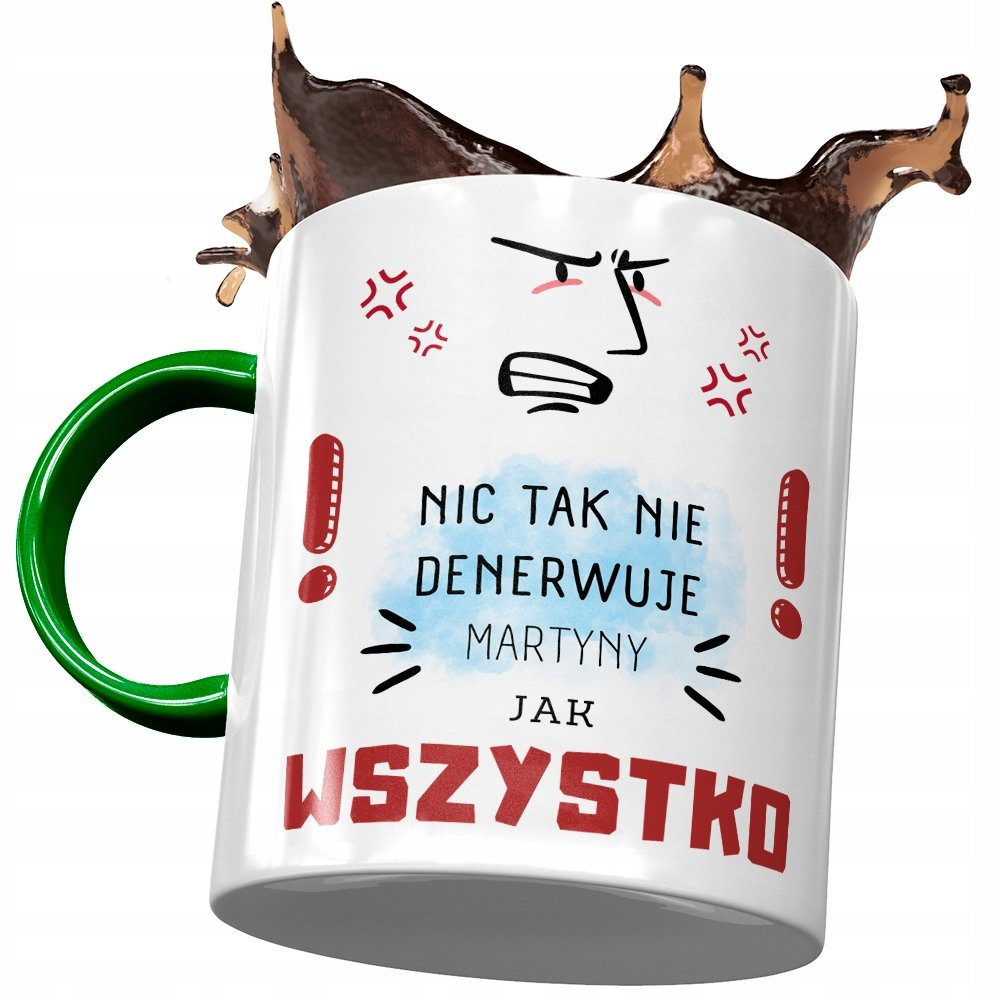 Kubek Zielony Dla Martyny Żony Przyjaciółki z Nadrukiem ze Zdjęciem + Opakowanie na prezent (wzór 04)