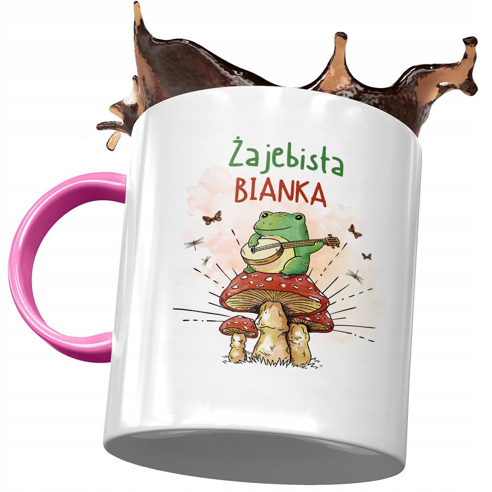 Kubek Różowy Dla Bianki Żony Przyjaciółki z Nadrukiem ze Zdjęciem + Opakowanie na prezent (wzór 03)