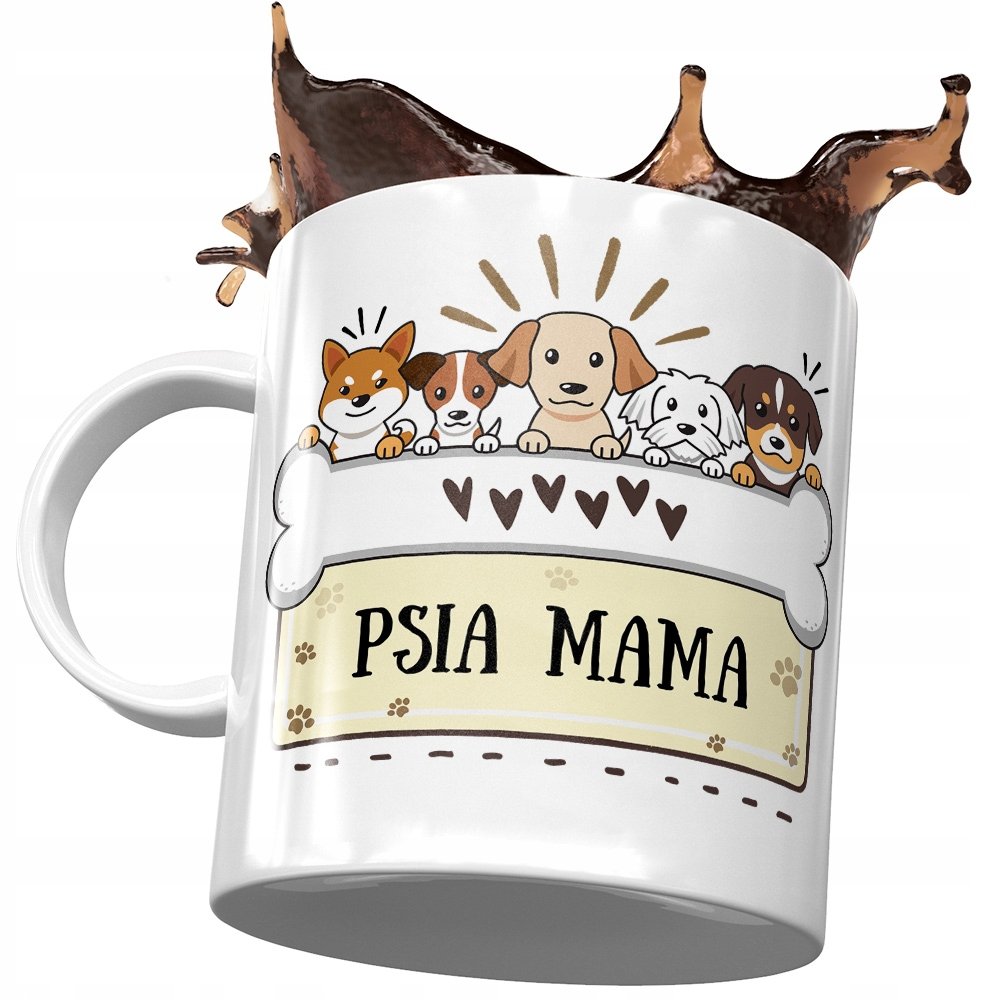 Kubek z Pieskiem Psem Psiakiem Słodki na Prezent z Nadrukiem ze Zdjęciem + Opakowanie na prezent (wzór 02)