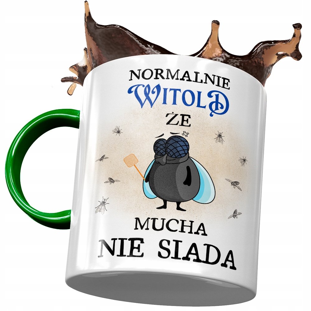 Kubek Zielony Dla Witolda Kolegi Męża na Prezent z Nadrukiem ze Zdjęciem+ Opakowanie na prezent (wzór 01)