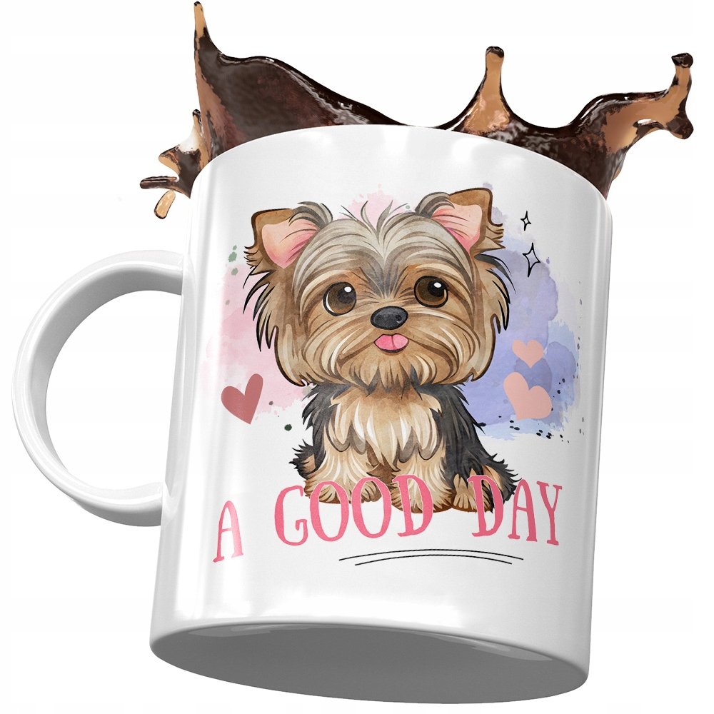 Kubek z Pieskiem Psem Psiakiem Słodki na Prezent z Nadrukiem ze Zdjęciem+ Opakowanie na prezent (wzór 01)