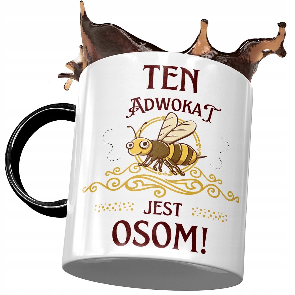 Kubek Czarny Adwokata Ten Adwokat Jest Osom z Nadrukiem ze Zdjęciem+ Opakowanie na prezent (wzór 01)