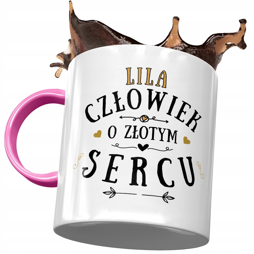 Kubek Różowy Dla Lili Koleżanki Żony na Prezent z Nadrukiem ze Zdjęciem+ Opakowanie na prezent (wzór 01)