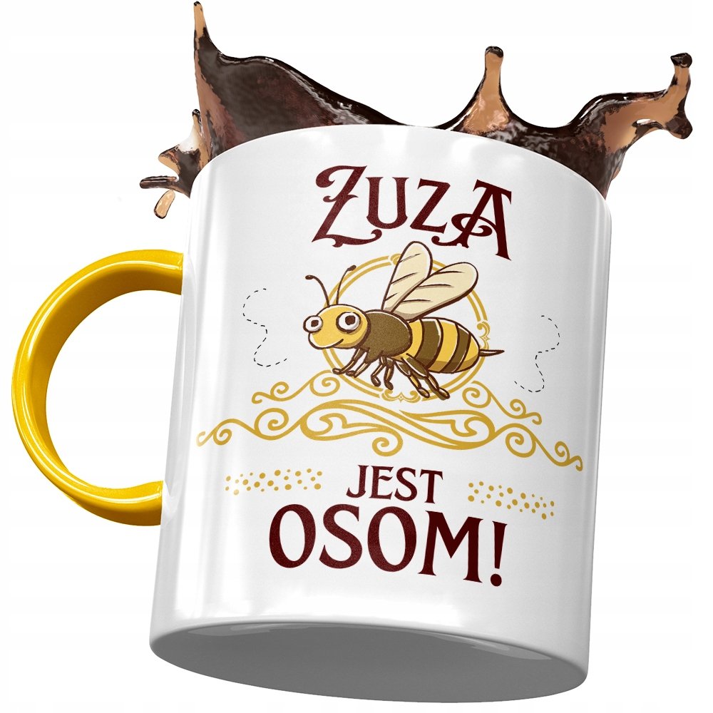 Kubek Żółty dla Zuzy Zuzanny Koleżanki na Prezent z Nadrukiem ze Zdjęciem + Opakowanie na prezent (wzór 04)