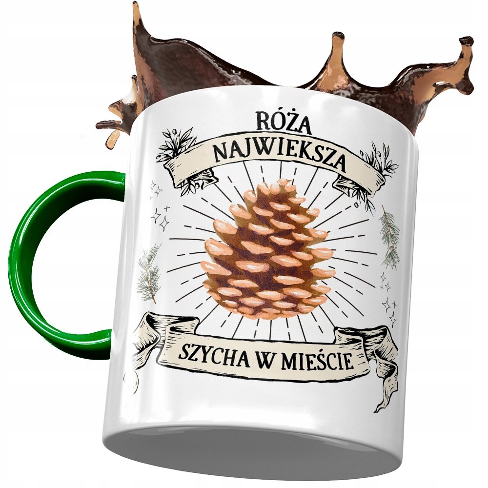 Kubek Zielony Dla Róży Przyjaciółki na Prezent z Nadrukiem ze Zdjęciem + Opakowanie na prezent (wzór 03)