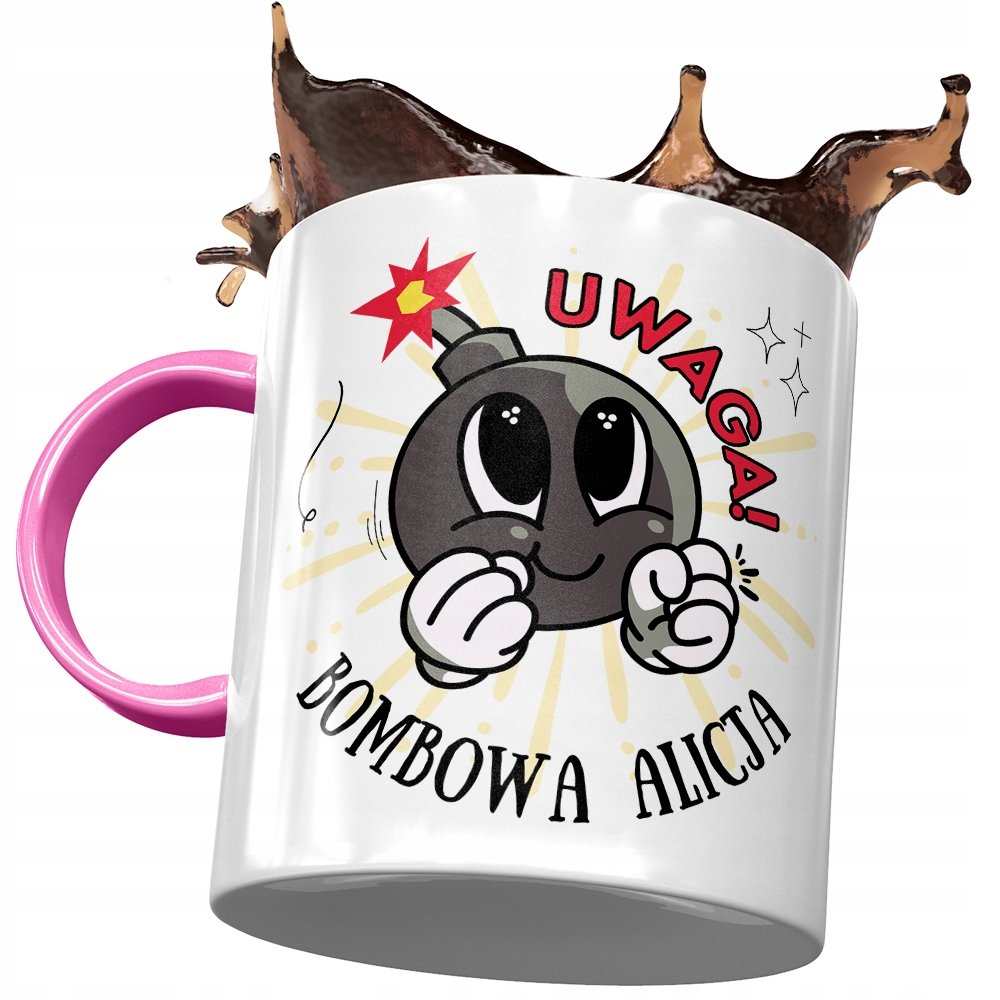 Kubek Różowy Dla Alicji Koleżanki Przyjaciółki z Nadrukiem ze Zdjęciem + Opakowanie na prezent (wzór 02)