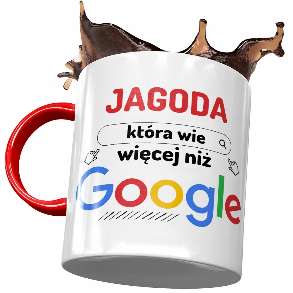 Kubek Czerwony Dla Jagody Żony Przyjaciółki z Nadrukiem ze Zdjęciem + Opakowanie na prezent (wzór 02)