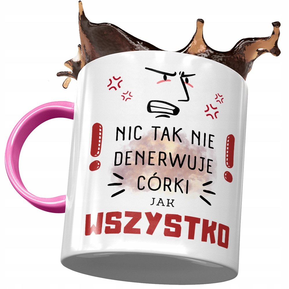 Kubek Różowy Dla Córki na Dzień Dziecka Prezent z Nadrukiem ze Zdjęciem+ Opakowanie na prezent (wzór 01)