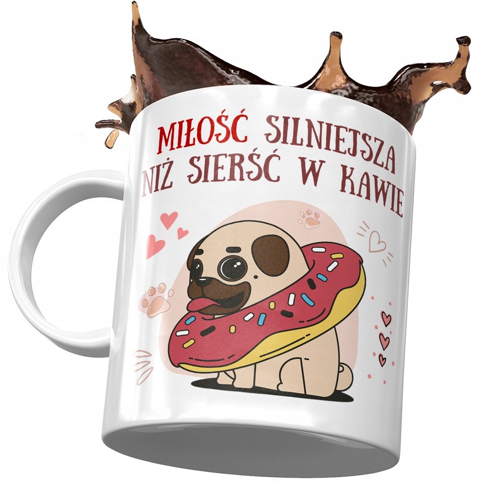 Kubek z Pieskiem Psem Psiakiem Słodki na Prezent z Nadrukiem ze Zdjęciem+ Opakowanie na prezent (wzór 01)