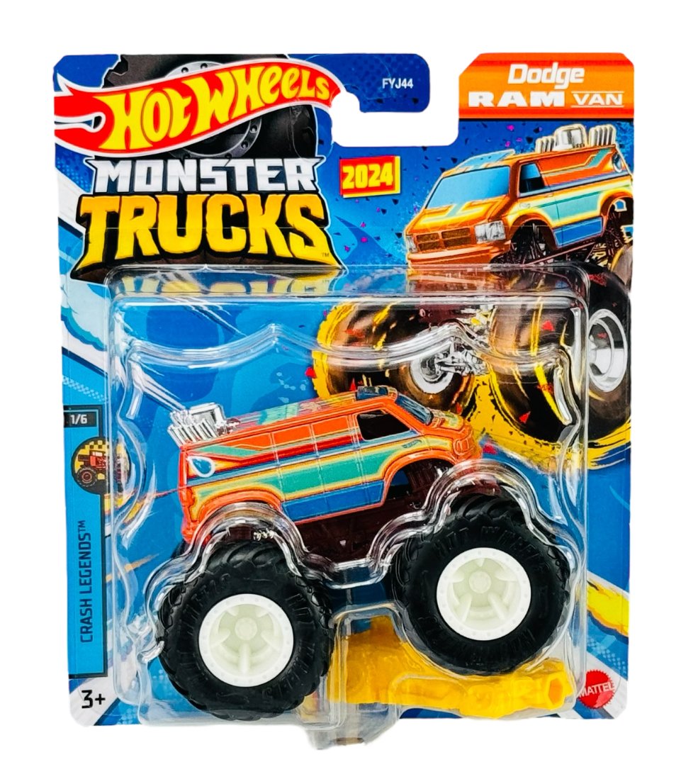 HOT WHEELS MONSTER TRUCKS DODGE RAM VAN HTM24