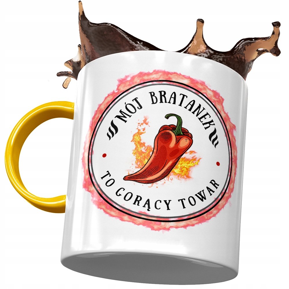 Kubek Żółty Dla Bratanka Syna Brata Prezent z Nadrukiem ze Zdjęciem + Opakowanie na prezent (wzór 03)