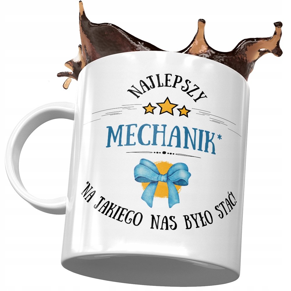 Kubek Dla Mechanika Najlepszy Mechanik na Prezent z Nadrukiem ze Zdjęciem + Opakowanie na prezent (wzór 02)