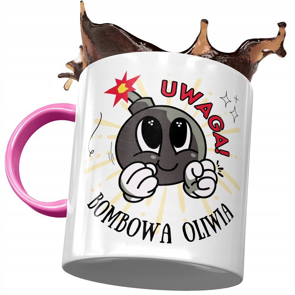 Kubek Różowy Dla Oliwii Koleżanki Przyjaciółki z Nadrukiem ze Zdjęciem + Opakowanie na prezent (wzór 04)