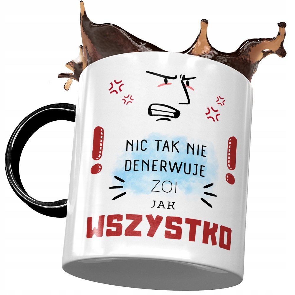 Kubek Czarny Dla Zoi Koleżanki Żony na Prezent z Nadrukiem ze Zdjęciem + Opakowanie na prezent (wzór 04)