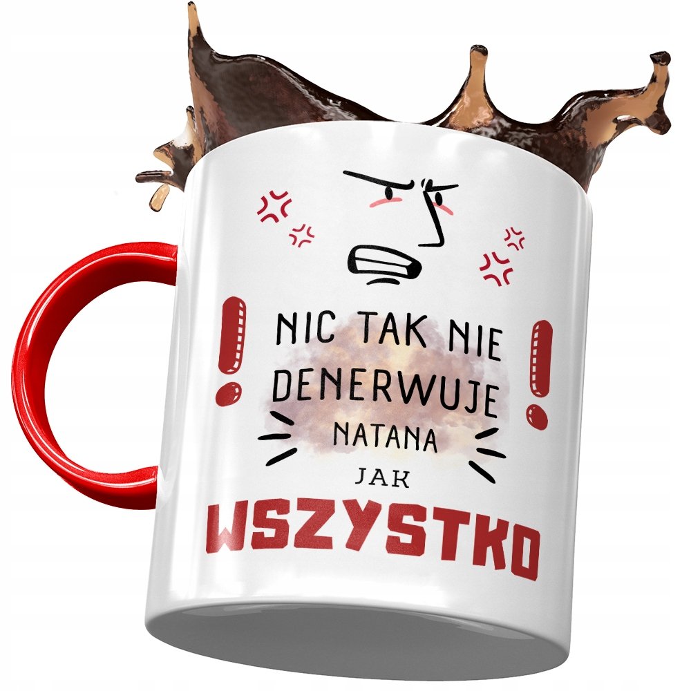 Kubek Czerwony Dla Natana Kolegi Męża na Prezent z Nadrukiem ze Zdjęciem + Opakowanie na prezent (wzór 03)