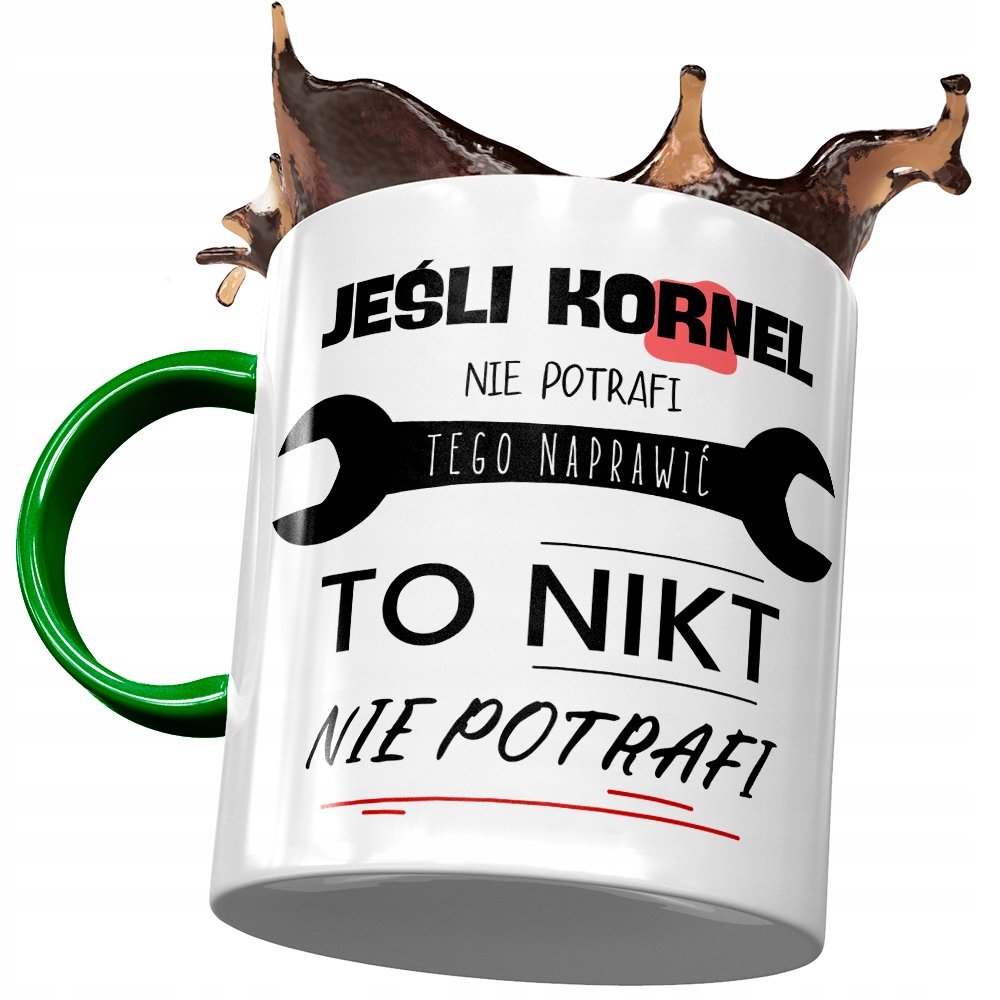 Kubek Zielony dla Kornela Kolegi na Prezent z Nadrukiem ze Zdjęciem + Opakowanie na prezent (wzór 03)