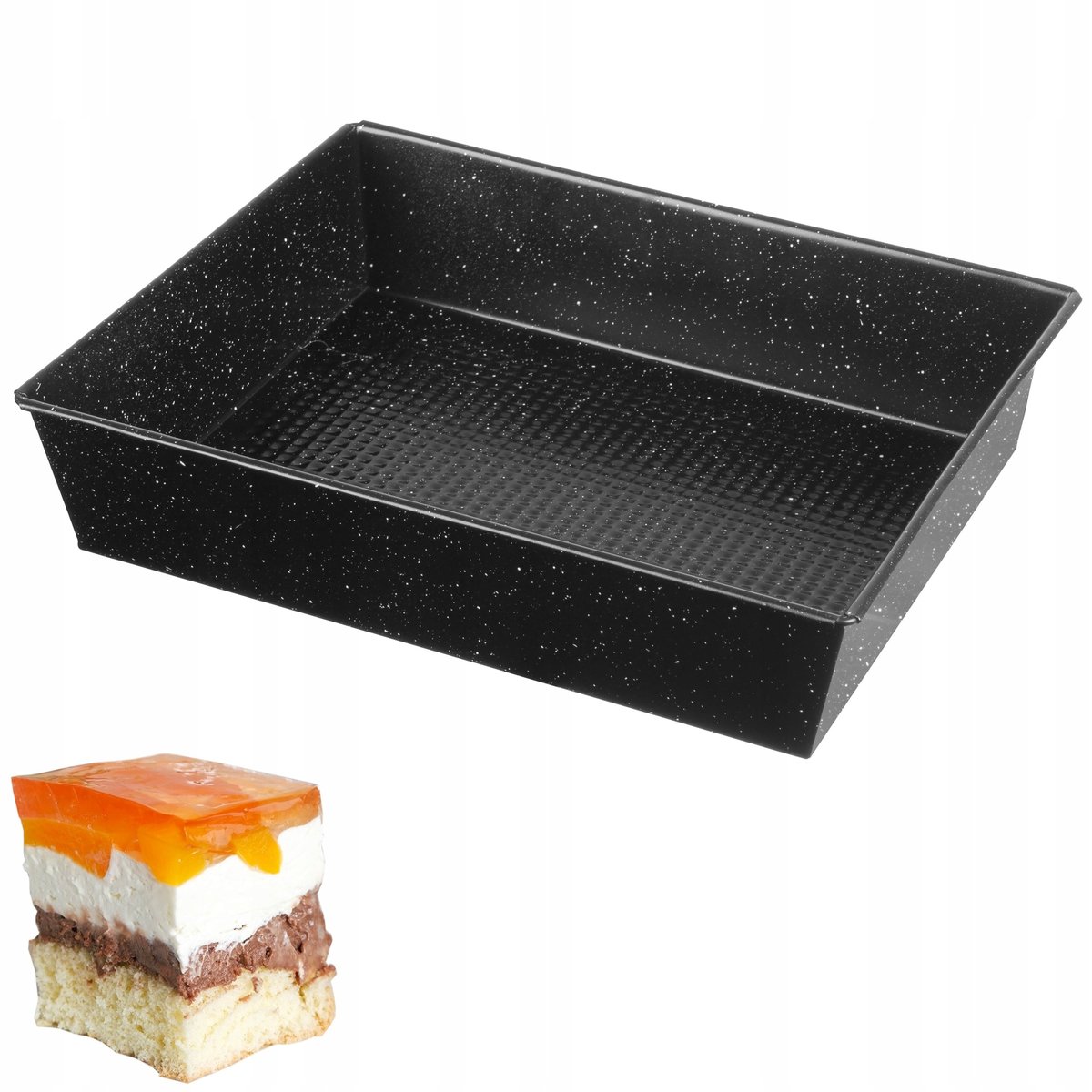 Tortownica blacha forma do pieczenia nieprzywierająca 28 x 23 x 6 cm