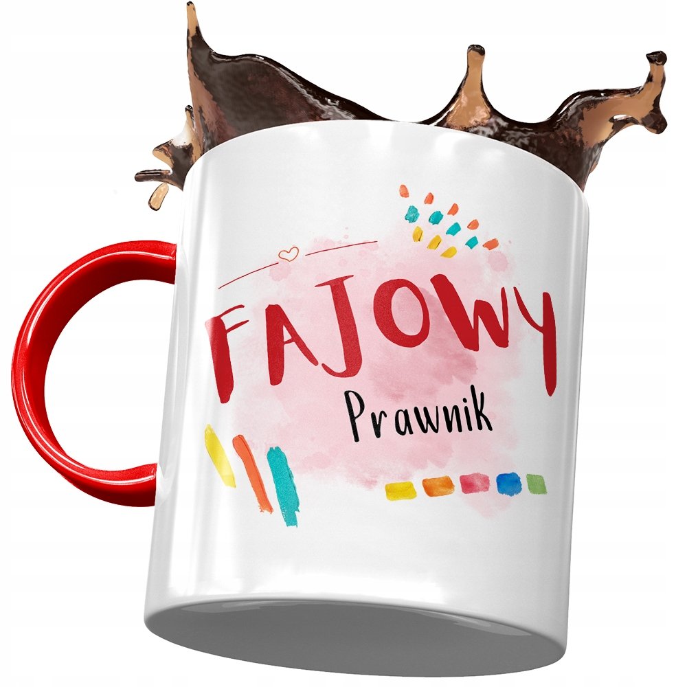 Kubek Czerwony Dla Prawnika Fajowy Prawnik Kubek z Nadrukiem ze Zdjęciem + Opakowanie na prezent (wzór 02)