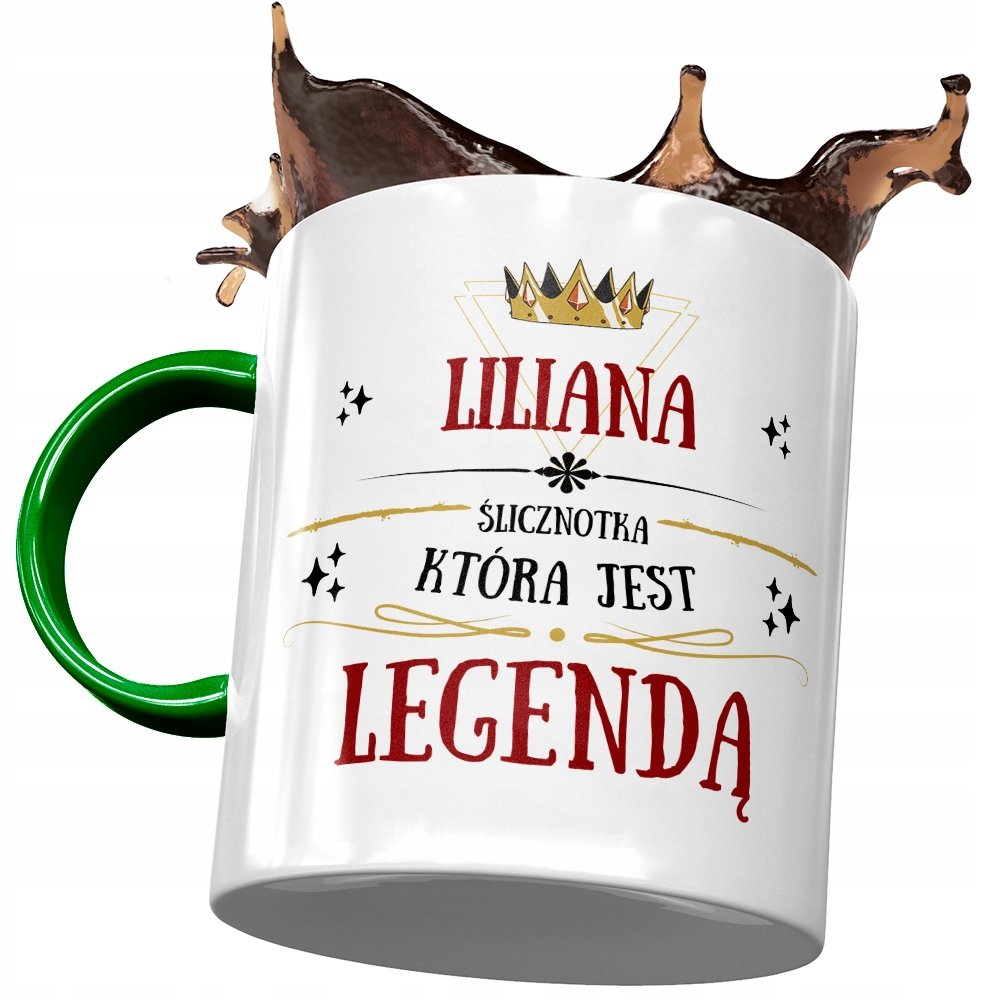 Kubek Zielony Dla Liliany Koleżanki Żony Prezent z Nadrukiem ze Zdjęciem + Opakowanie na prezent (wzór 02)