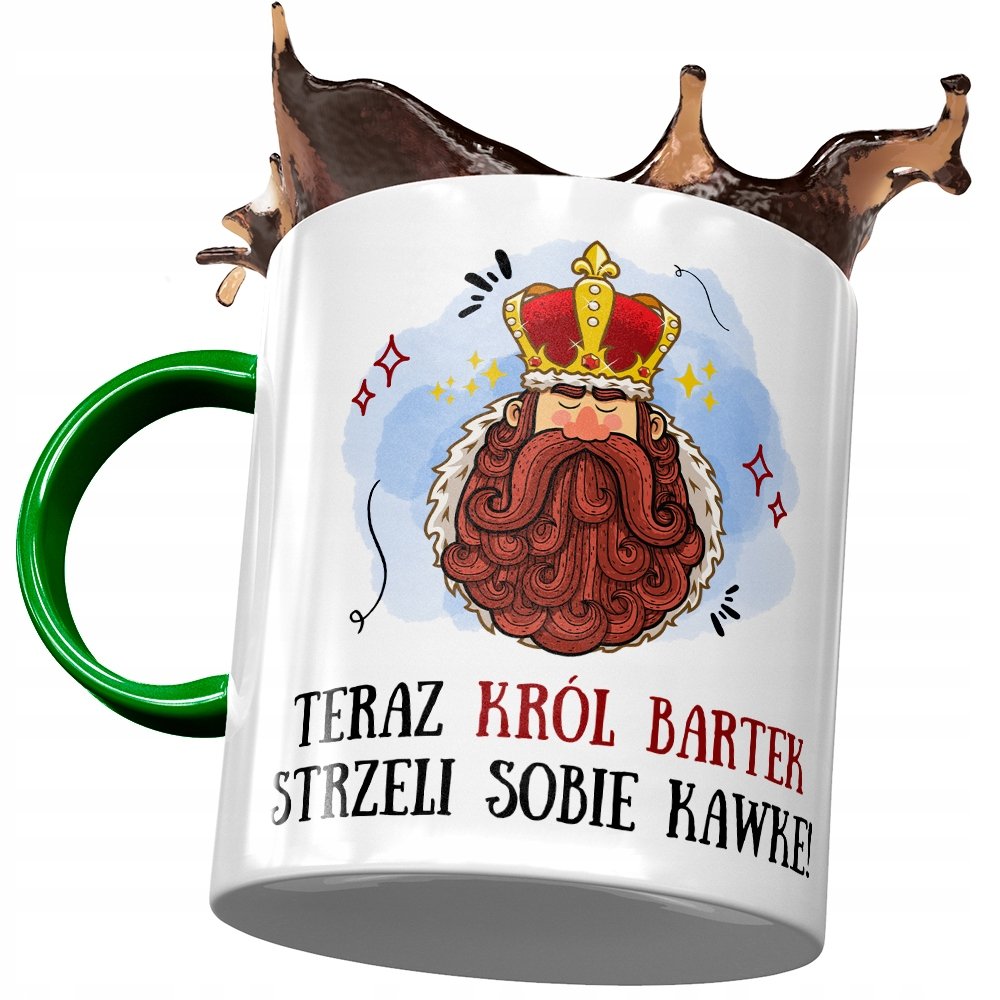 Kubek Zielony Dla Bartłomieja Bartka Kolegi Męża z Nadrukiem ze Zdjęciem + Opakowanie na prezent (wzór 02)