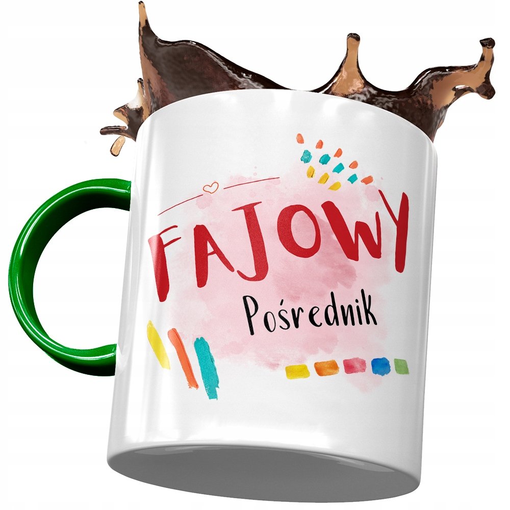 Kubek Zielony Pośrednika Fajowy Pośrednik Prezent z Nadrukiem ze Zdjęciem + Opakowanie na prezent (wzór 04)