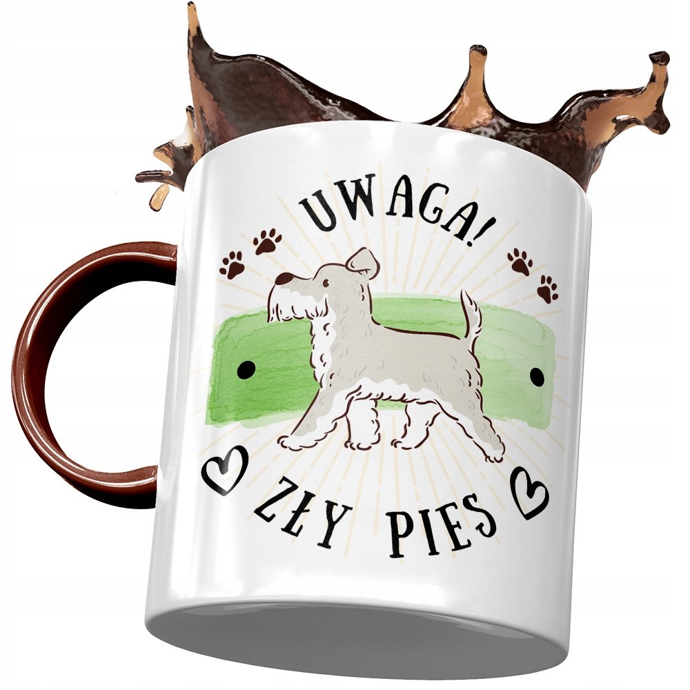 Kubek Bordowy z Pieskiem Psem Słodki na Prezent z Nadrukiem ze Zdjęciem + Opakowanie na prezent (wzór 02)