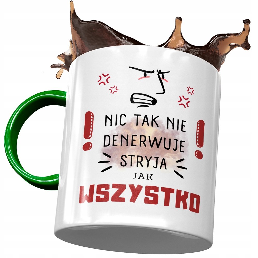 Kubek Zielony Dla Stryja na Urodziny na Prezent z Nadrukiem ze Zdjęciem + Opakowanie na prezent (wzór 03)