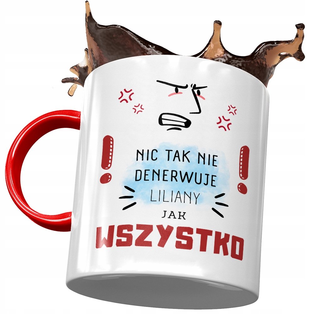 Kubek Czerwony Dla Liliany Koleżanki Żony Prezent z Nadrukiem ze Zdjęciem + Opakowanie na prezent (wzór 03)