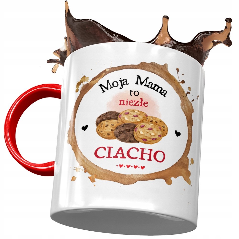 Kubek Czerwony Dla Mamy Matki na Dzień Mamy z Nadrukiem ze Zdjęciem + Opakowanie na prezent (wzór 02)