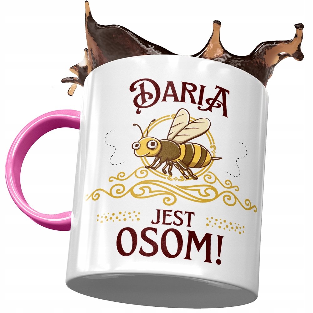 Kubek Różowy Dla Darii Koleżanki Żony na Prezent z Nadrukiem ze Zdjęciem + Opakowanie na prezent (wzór 02)