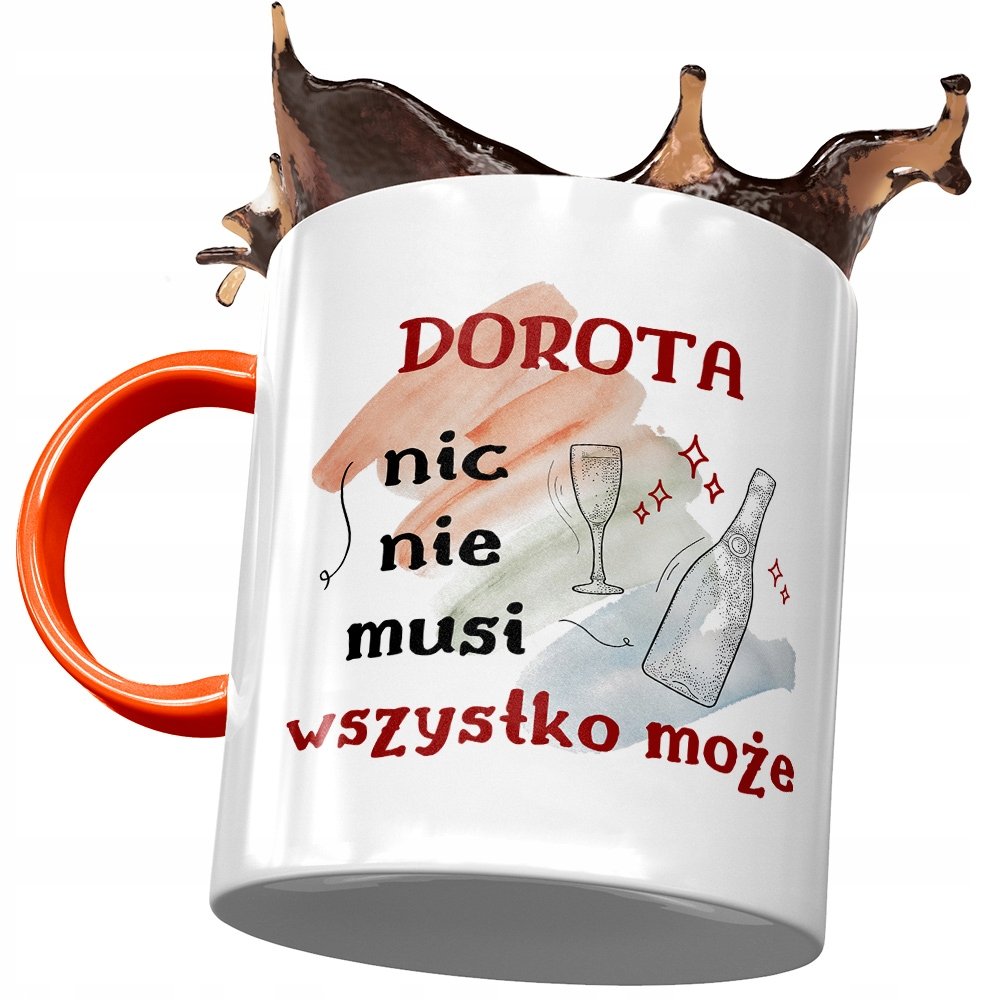 Kubek Pomarańczowy Doroty Żony Koleżanki Prezent z Nadrukiem ze Zdjęciem + Opakowanie na prezent (wzór 02)