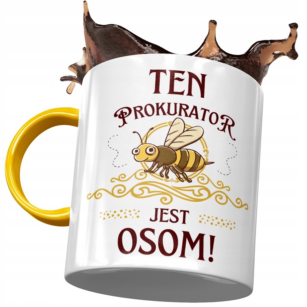 Kubek Żółty Dla Prokuratora Prokurator Jest Osom! z Nadrukiem ze Zdjęciem + Opakowanie na prezent (wzór 02)