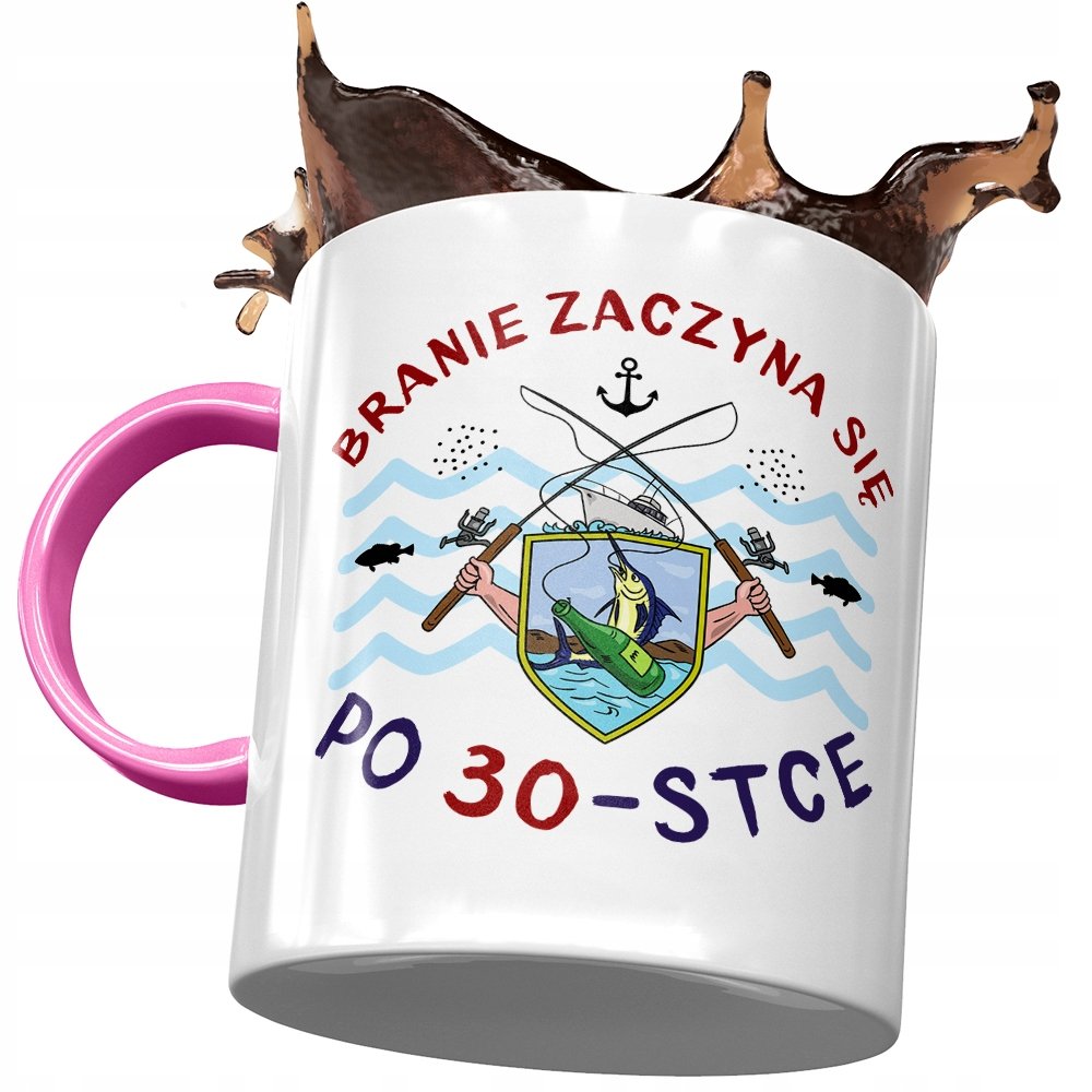 Kubek Różowy na Urodziny 30 30ste 30-ste Prezent z Nadrukiem ze Zdjęciem+ Opakowanie na prezent (wzór 01)