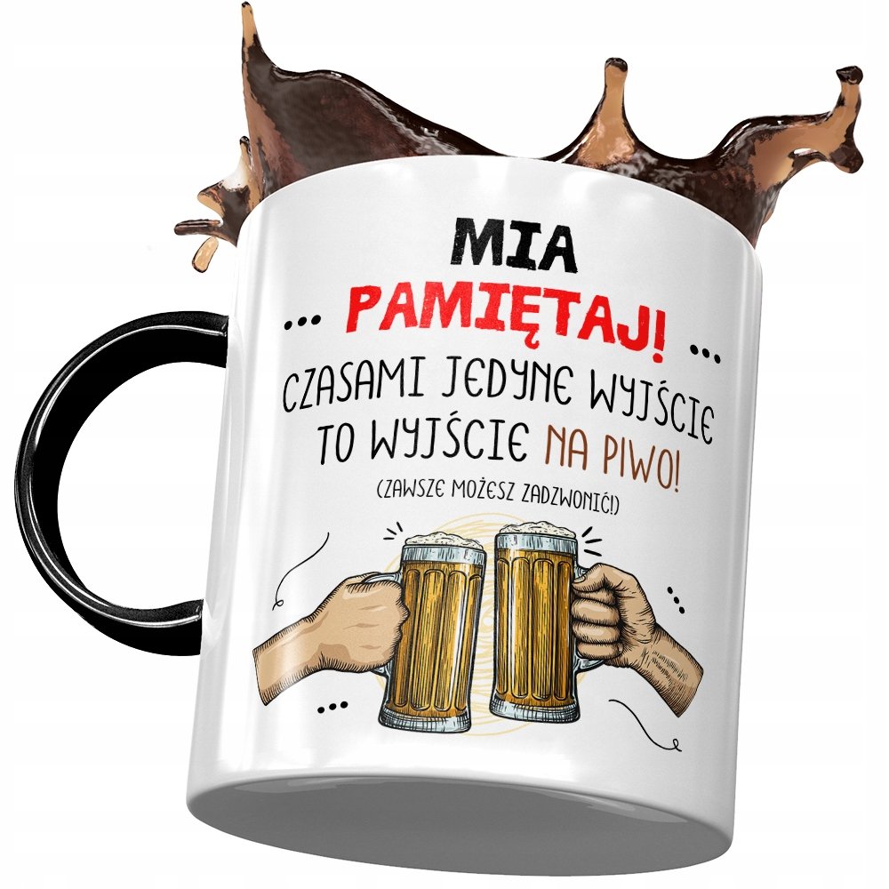 Kubek Czarny Dla Mii Żony Przyjaciółki na Prezent z Nadrukiem ze Zdjęciem + Opakowanie na prezent (wzór 02)
