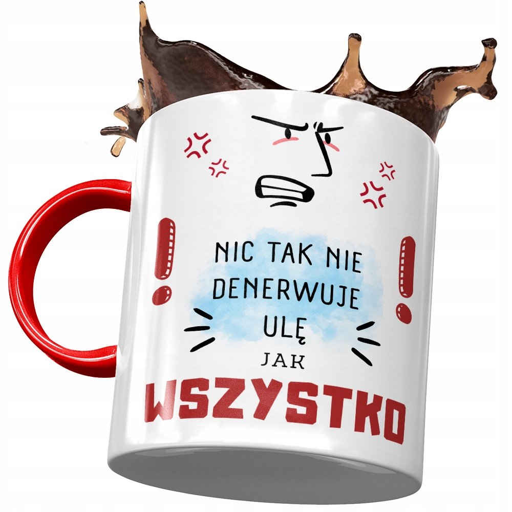 Kubek Czerwony dla Uli Urszuli Przyjaciółki Żony z Nadrukiem ze Zdjęciem + Opakowanie na prezent (wzór 02)