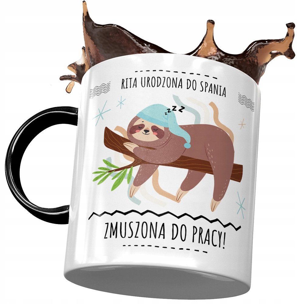 Kubek Czarny Dla Rity Koleżanki Żony na Prezent z Nadrukiem ze Zdjęciem + Opakowanie na prezent (wzór 04)