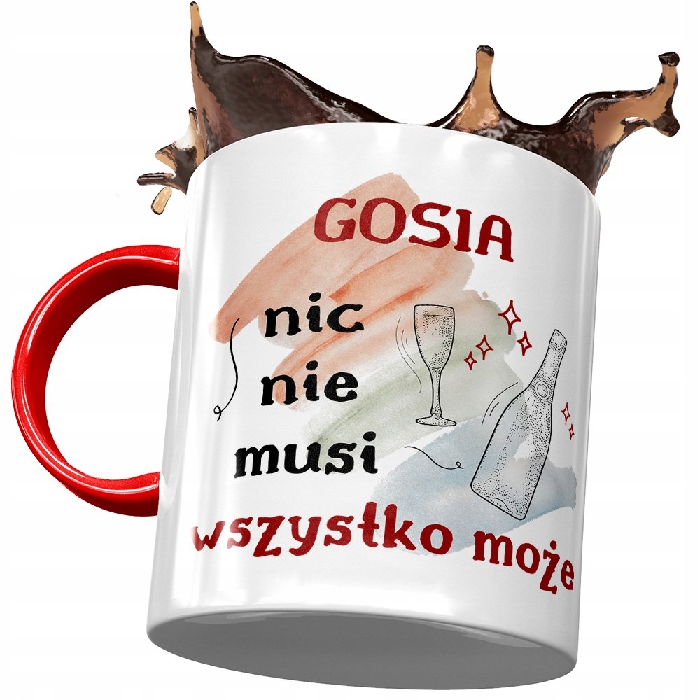 Kubek Czerwony Dla Gosi Żony Przyjaciółki Prezent z Nadrukiem ze Zdjęciem + Opakowanie na prezent (wzór 04)