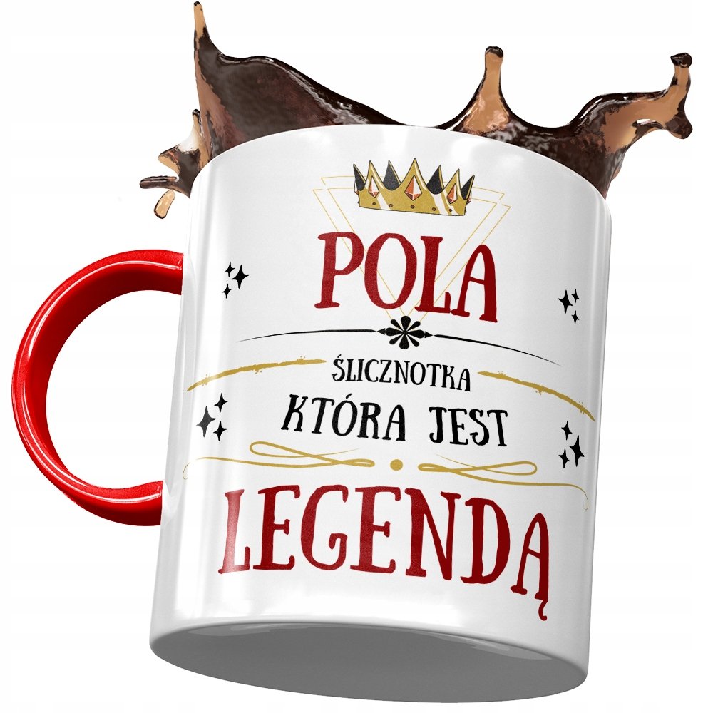 Kubek Czerwony Dla Poli Koleżanki Przyjaciółki z Nadrukiem ze Zdjęciem + Opakowanie na prezent (wzór 03)