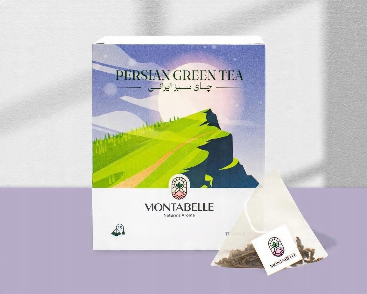 Persian Green leaf tea 30g- 15 Enveloped pyramid teabags MONTABELLE