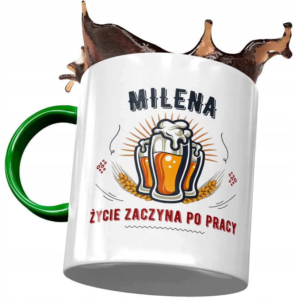 Kubek Zielony Dla Mileny Przyjaciółki Żony Prezent z Nadrukiem ze Zdjęciem + Opakowanie na prezent (wzór 02)