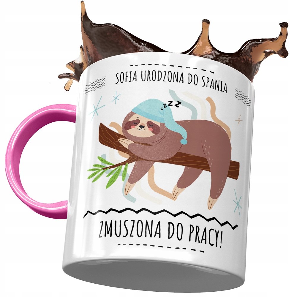 Kubek Różowy Dla Sofii Koleżanki Na Prezent z Nadrukiem ze Zdjęciem + Opakowanie na prezent (wzór 03)