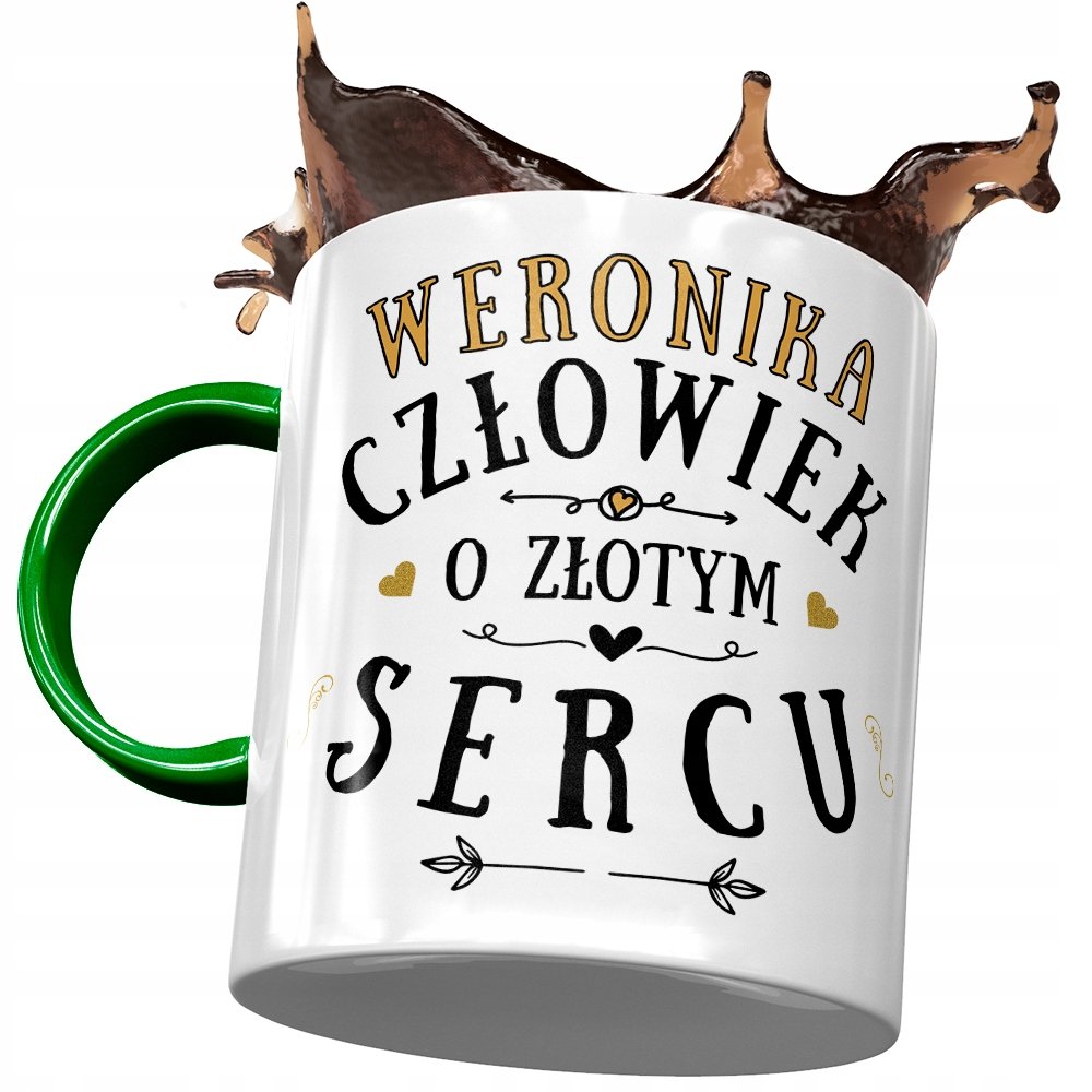 Kubek Zielony Dla Weroniki Siostry Żony na Prezent z Nadrukiem ze Zdjęciem + Opakowanie na prezent (wzór 04)