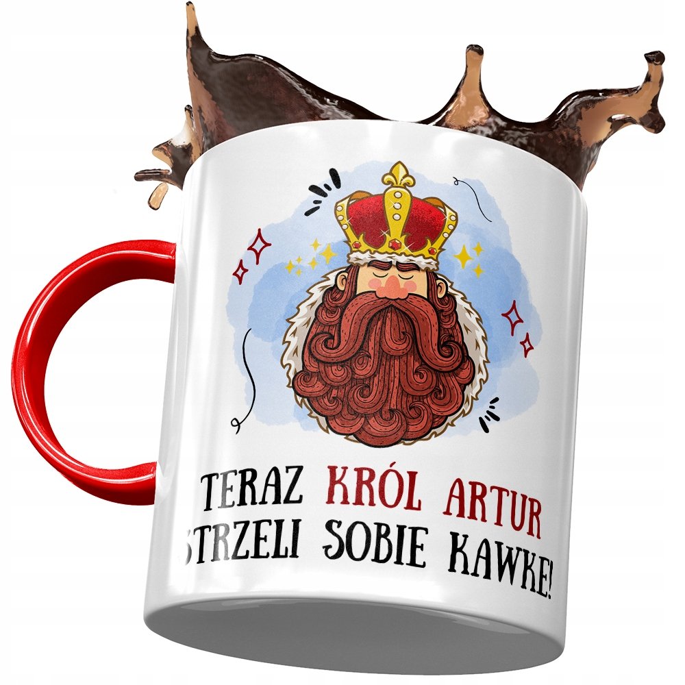 Kubek Czerwony Dla Artura Kolegi Męża Prezent z Nadrukiem ze Zdjęciem + Opakowanie na prezent (wzór 03)
