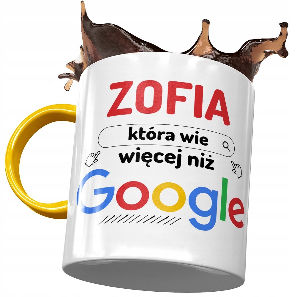 Kubek Żółty dla Zofii Zosi Koleżanki na Prezent z Nadrukiem ze Zdjęciem + Opakowanie na prezent (wzór 03)