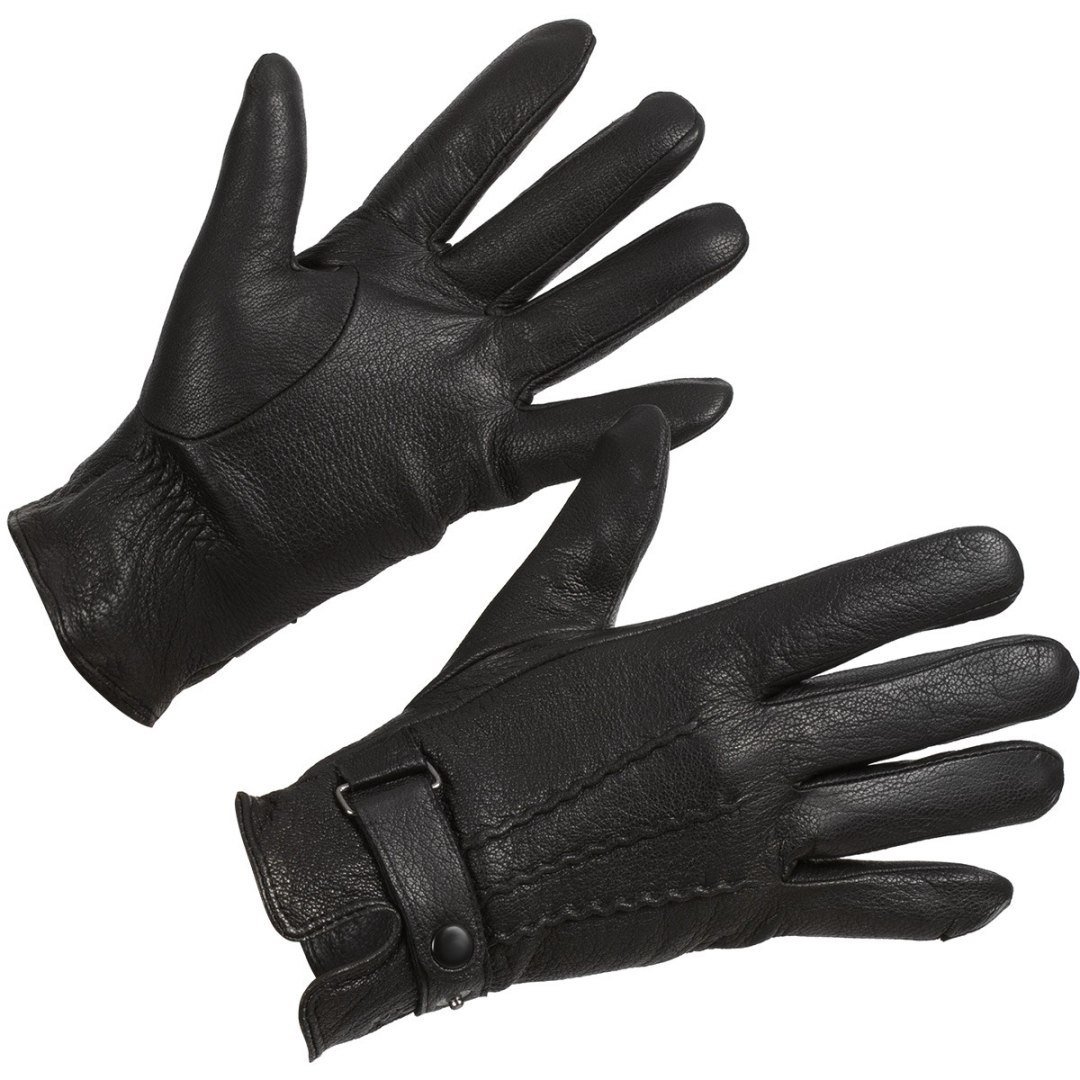 Czarne Rękawiczki Skórzane Męskie Polar Miś Beltimore K32 : Kolory - Czarny, Rozmiar Rękawiczek - Xxl
