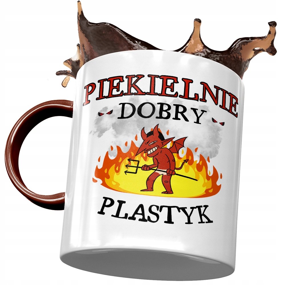 Kubek Bordowy Dla Plastyka Piekielnie Dobry z Nadrukiem ze Zdjęciem+ Opakowanie na prezent (wzór 01)