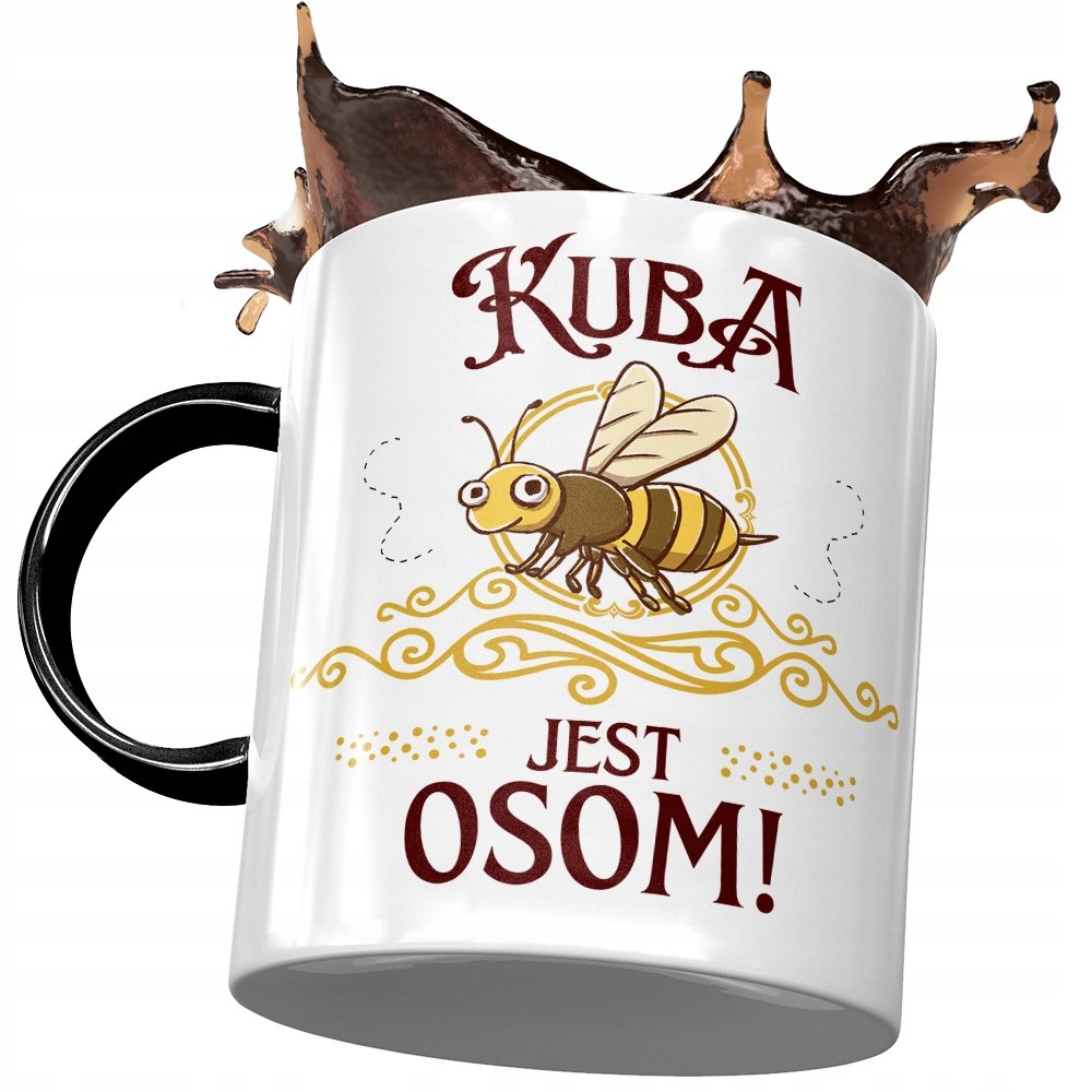 Kubek Czarny Dla Jakuba Kuby Kolegi Męża Prezent z Nadrukiem ze Zdjęciem + Opakowanie na prezent (wzór 03)
