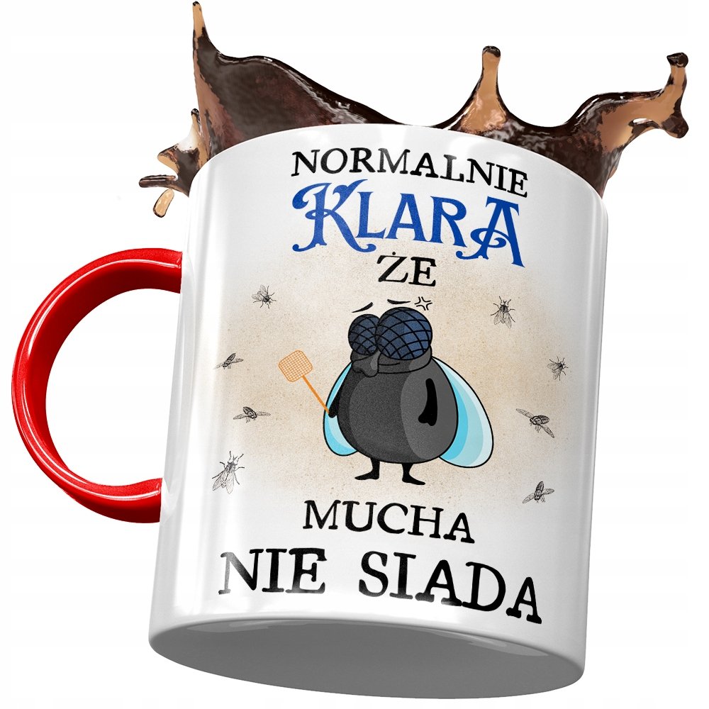 Kubek Czerwony Dla Klary Koleżanki Żony na Prezent z Nadrukiem ze Zdjęciem + Opakowanie na prezent (wzór 03)