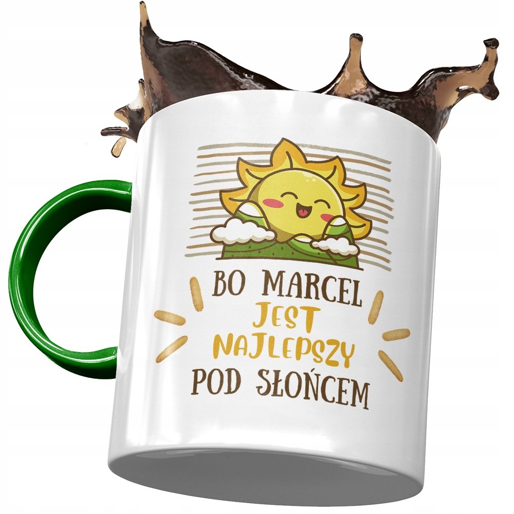 Kubek Zielony dla Marcela Kolegi na Prezent z Nadrukiem ze Zdjęciem + Opakowanie na prezent (wzór 03)