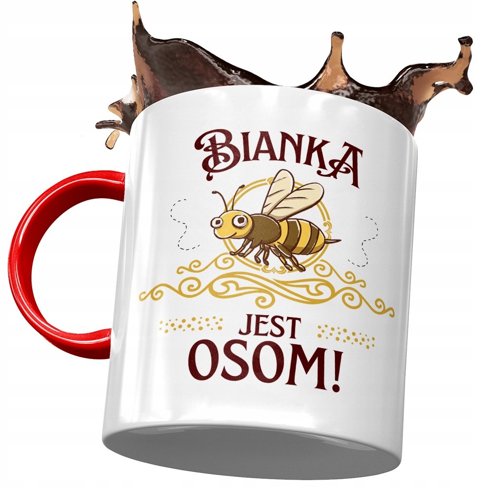 Kubek Czerwony Dla Bianki Żony Przyjaciółki z Nadrukiem ze Zdjęciem + Opakowanie na prezent (wzór 02)